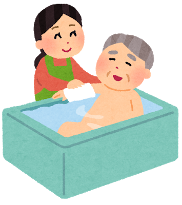 イラスト 排泄、入浴介助